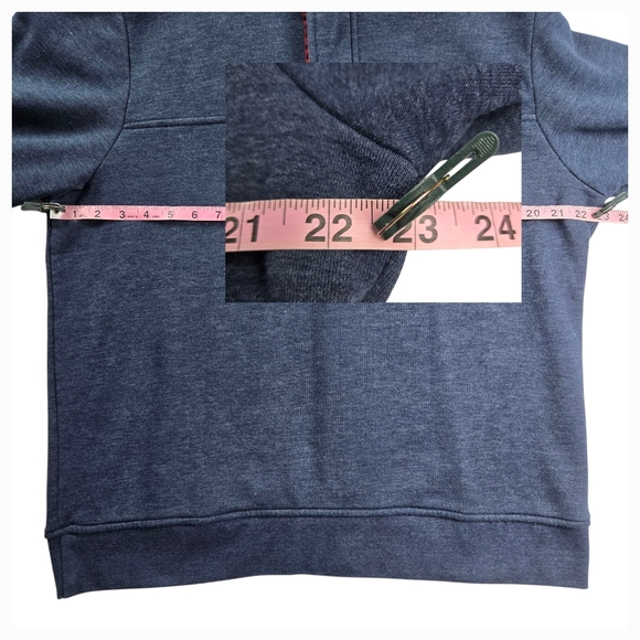 Orvis Signature 1/4 Zip Fleece Lined Sweatshirt Navy Blue Large - Picture 9 of 12